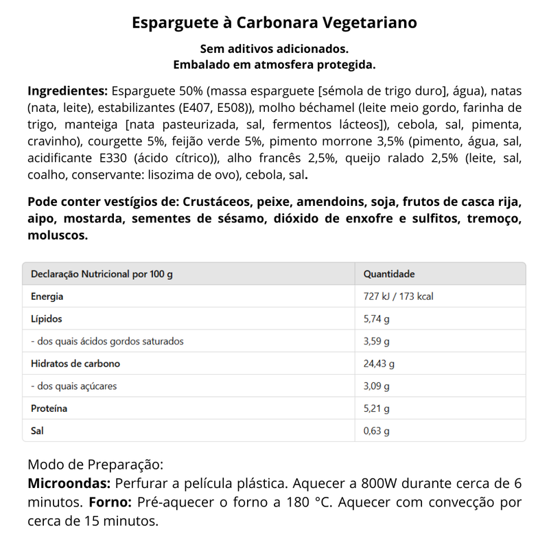 Esparquete a Carbonara Vegetariano - 350g