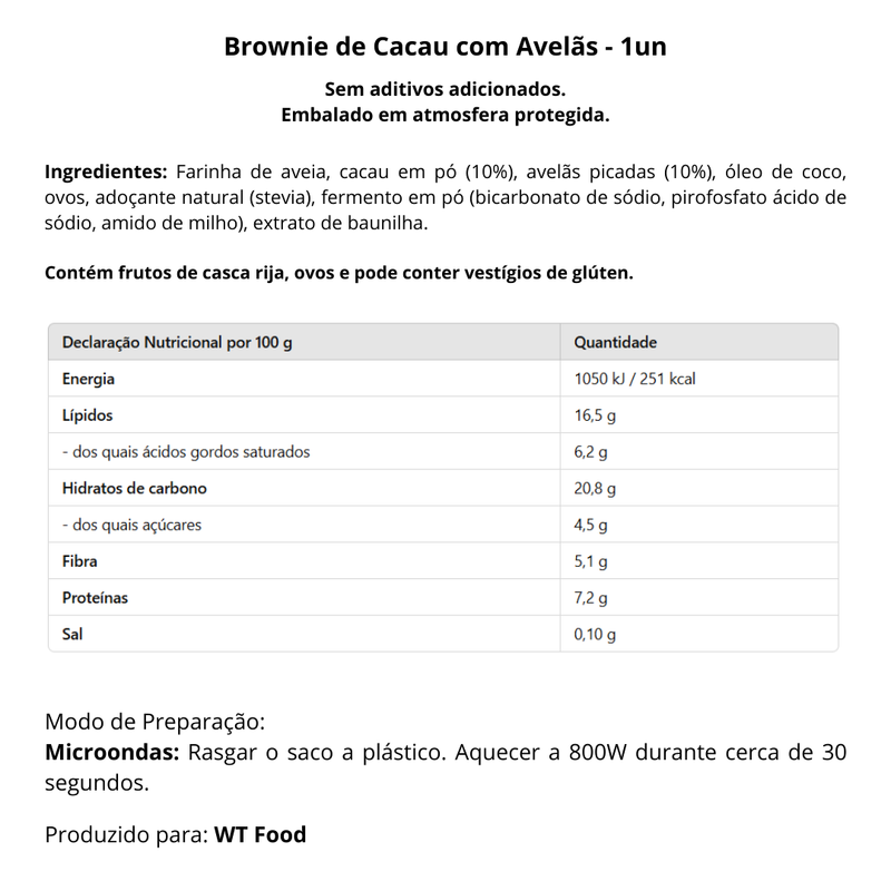 Brownie de Cacau com Avelãs - 1un